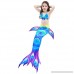 wocharm Girl Pool Beachwear Mermaid Tail Swimwear Party Cosplay Bikini 3 Pcs Set Blue Purple B07C159SQQ